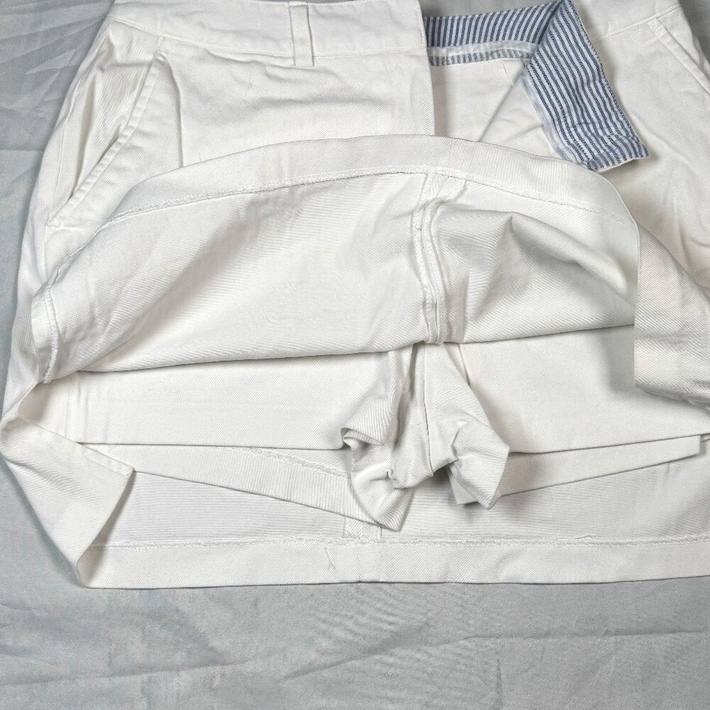 (8) LARRY LEVINE STRETCH White Skort 4 Pockets - Picture 3 of 6